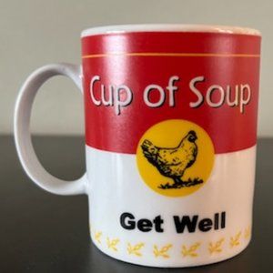 Cup of Soup Ceramic Mug with "Get Well" Message / Chicken Soup Can